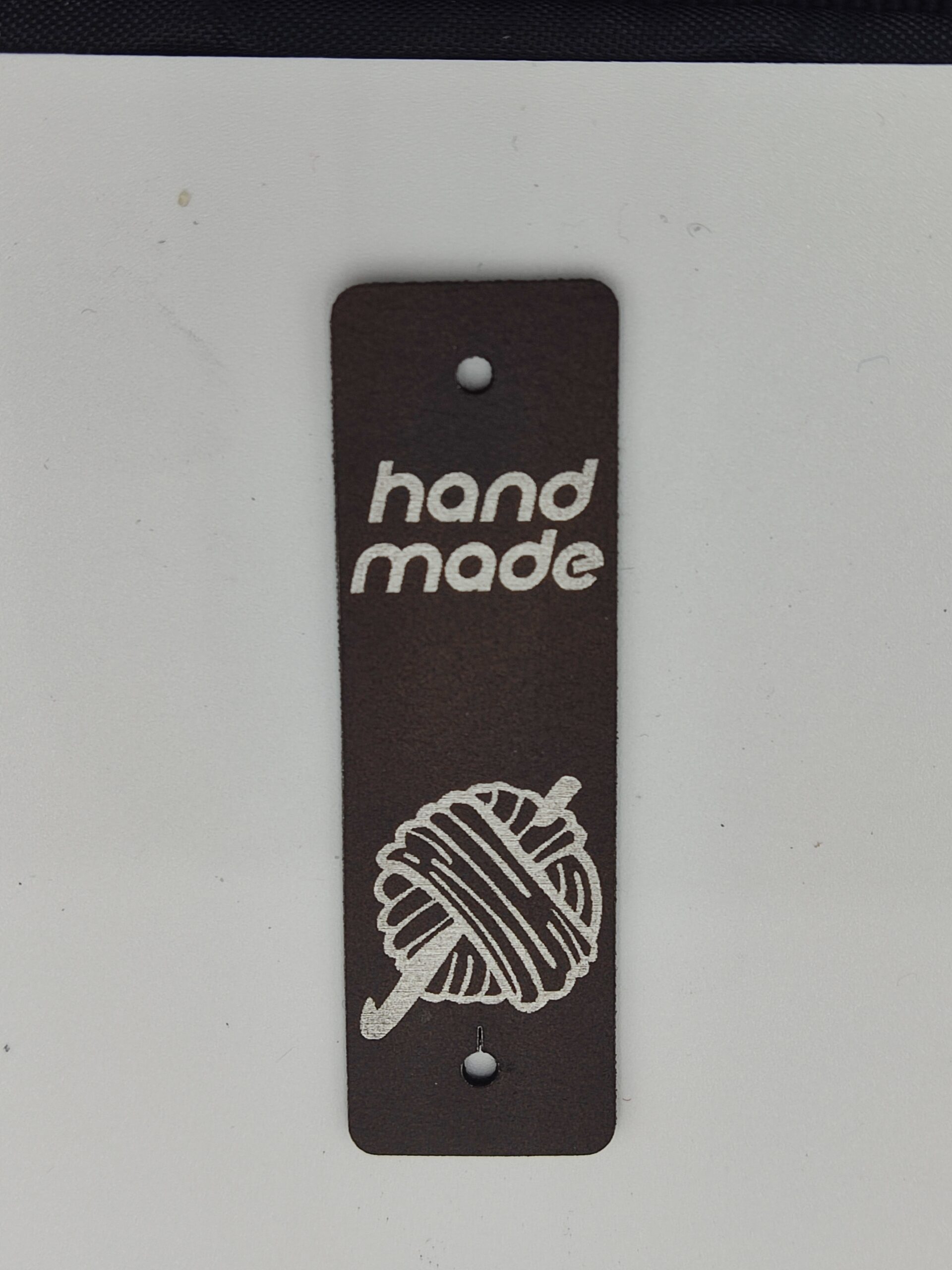 5x Metka z nitem - "Handmade"