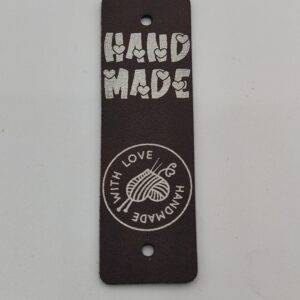 5x Metka z nitem - "Handmade with love"