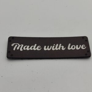 5x Metka przyszywana "Made with love"